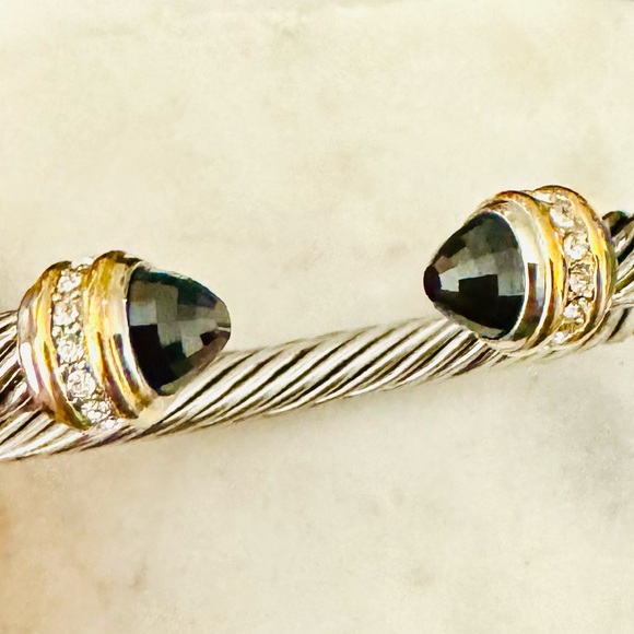 David Yurman Classic Cable Bracelet Black Onyx, Sterling Silver with Diamonds - Picture 7 of 10
